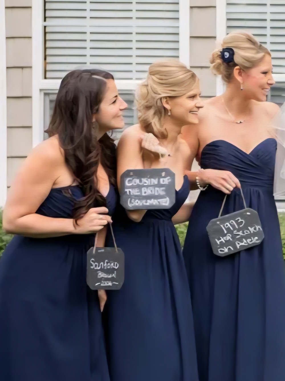 Alfred Angelo Navy Strapless Sweetheart Bridesmaid Dress